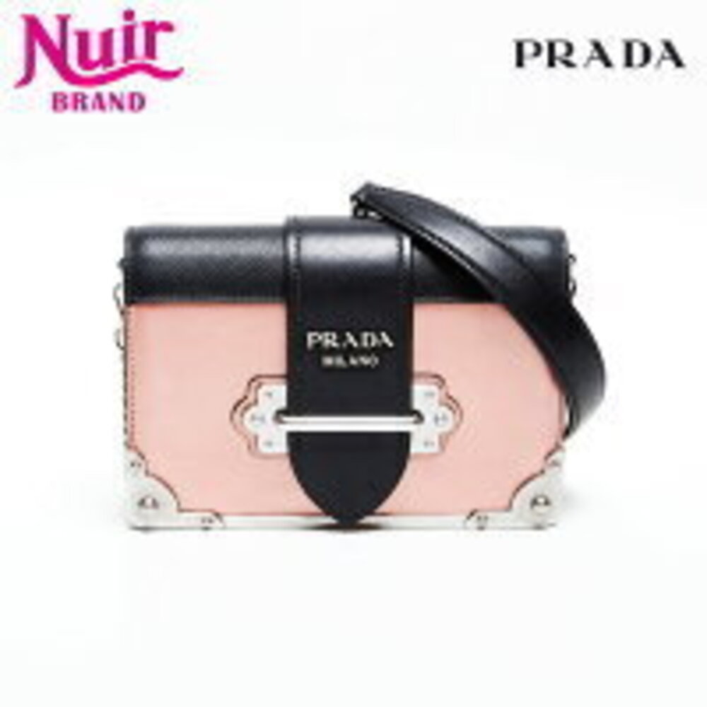 Prada Leather Cahier Shoulder Bag Pink